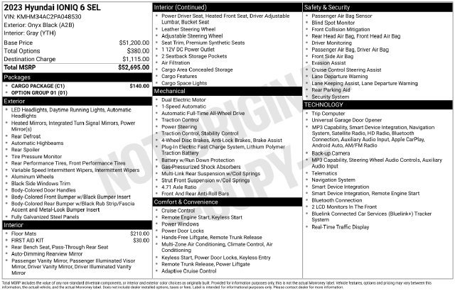 Used 2023 Hyundai Ioniq 6 SEL w/ Cargo Package AWD/4WD image 15