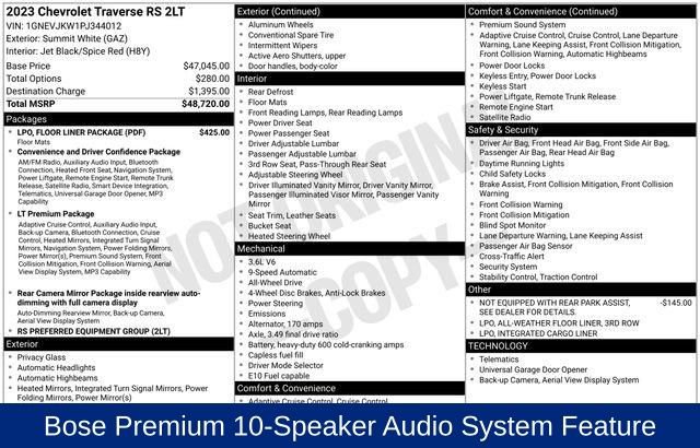 Used 2023 Chevrolet Traverse RS w/ LPO, Floor Liner Package image 5