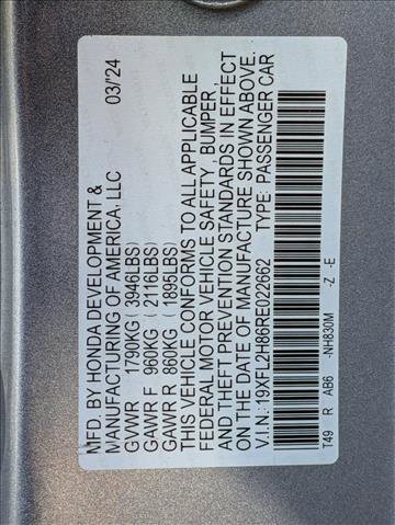 Certified 2024 Honda Civic Sport image 23