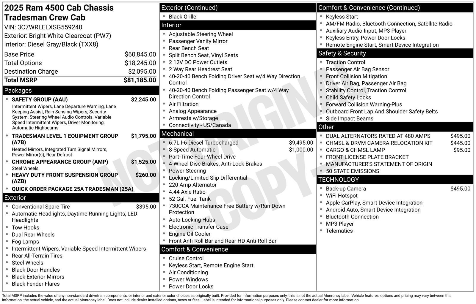 New 2025 RAM 4500 Tradesman w/ Safety Group AWD/4WD image 5