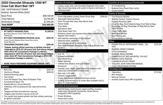 Used 2020 Chevrolet Silverado 1500 W/T w/ WT Safety Package image 38