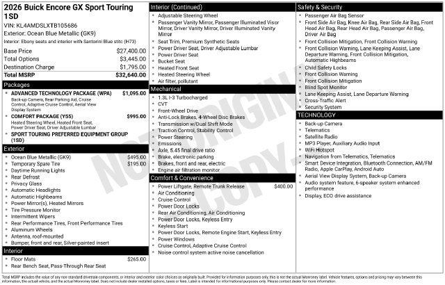 Used 2026 Buick Encore GX Sport Touring w/ Advanced Technology Package FWD image 38