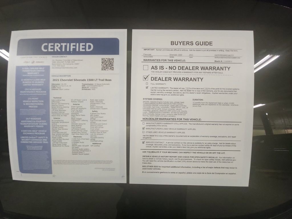 Certified 2021 Chevrolet Silverado 1500 LT Trail Boss w/ Convenience Package II image 33