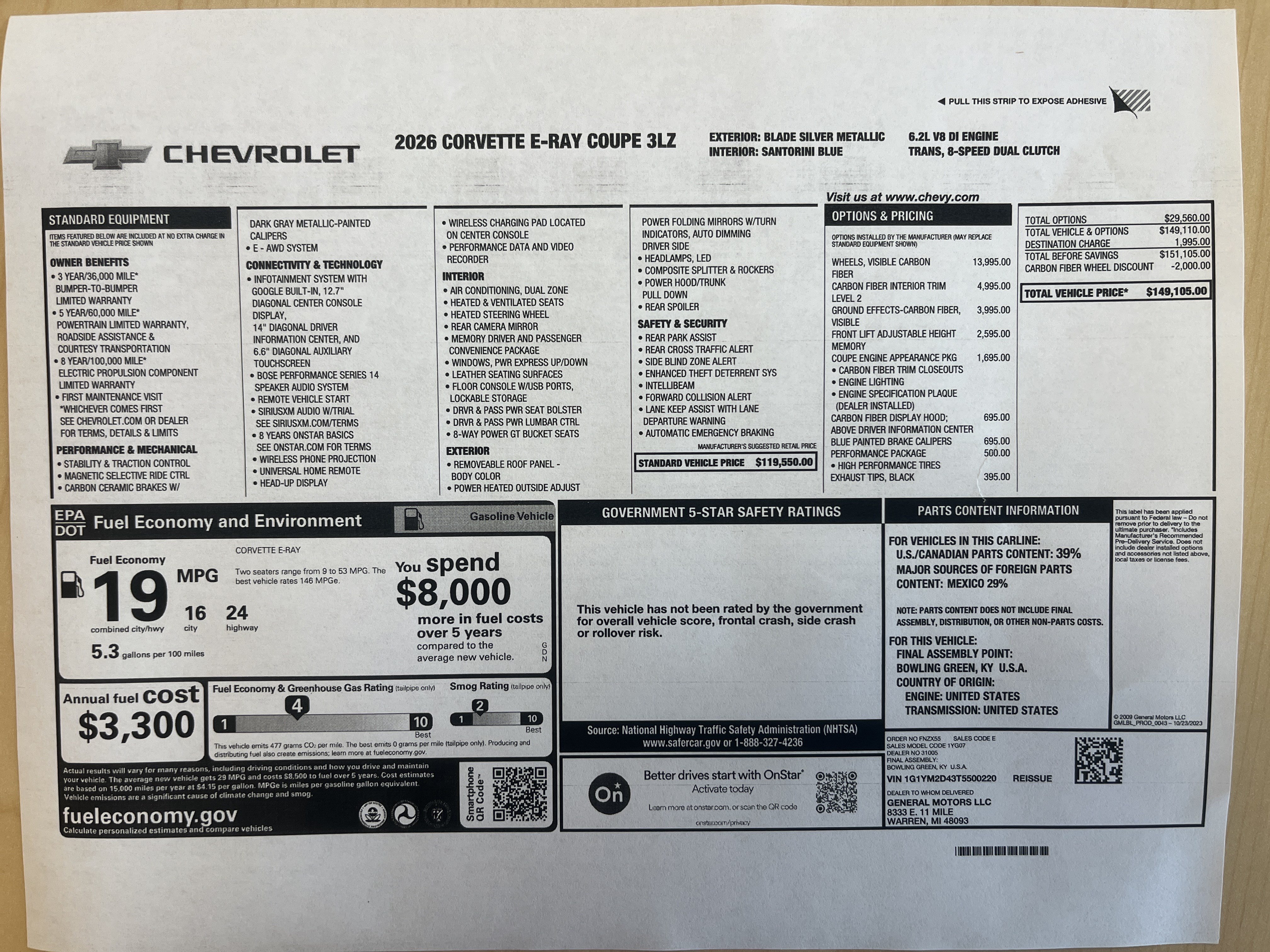 Used 2026 Chevrolet Corvette E-Ray AWD/4WD image 3