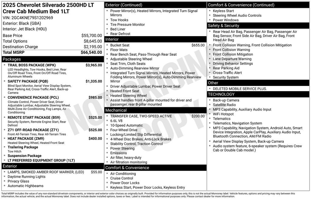 Used 2025 Chevrolet Silverado 2500 LT w/ Trail Boss Package AWD/4WD image 6