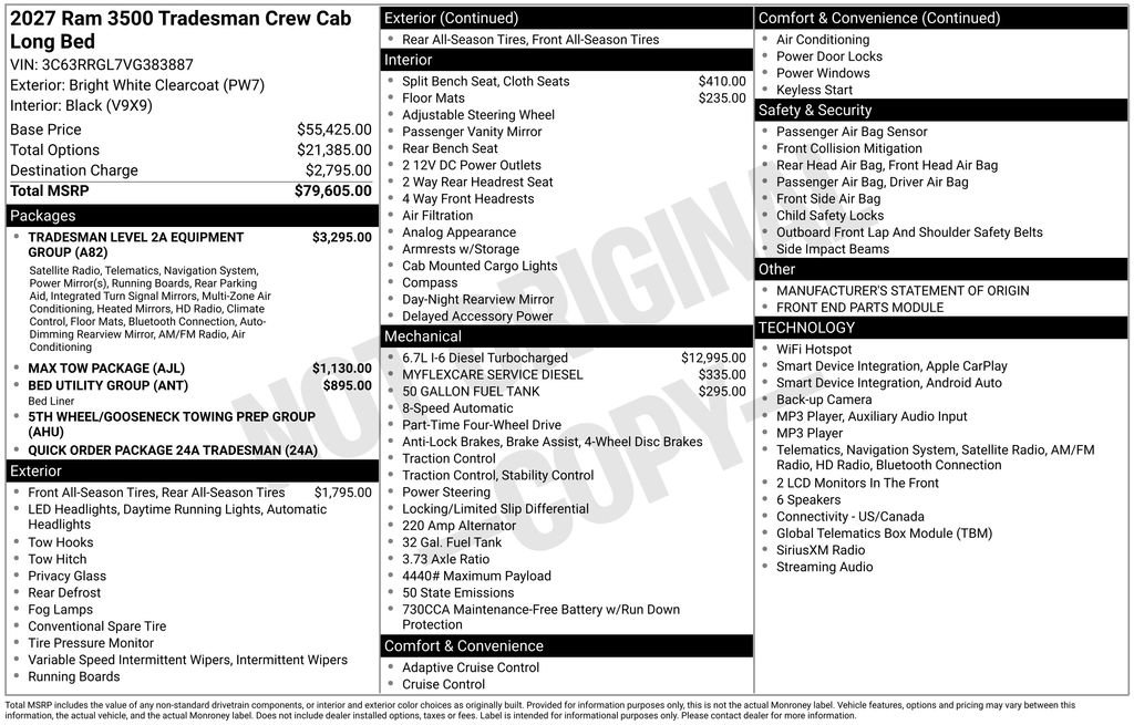 New 2027 RAM 3500 Tradesman AWD/4WD image 32