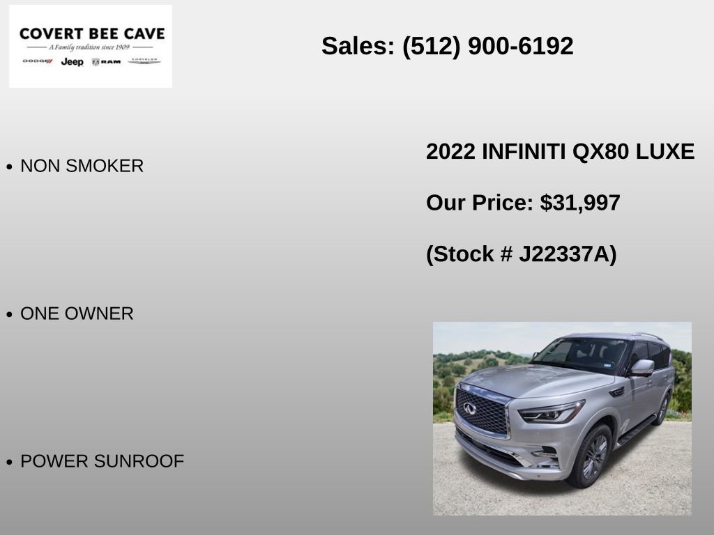 Used 2022 INFINITI QX80 Luxe w/ Cargo Package RWD image 12