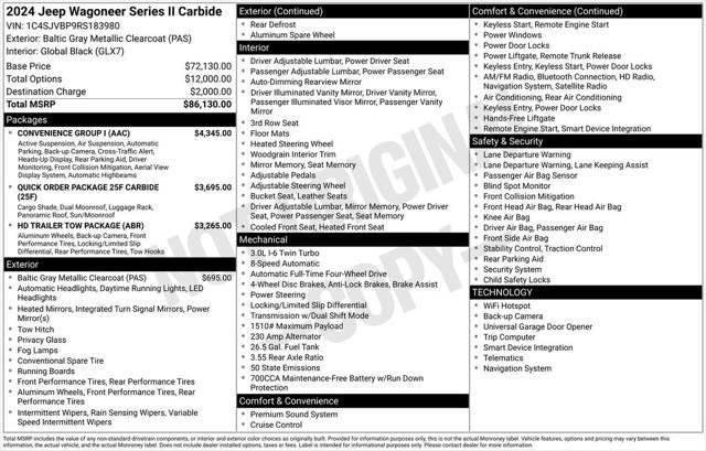 Certified 2024 Jeep Wagoneer Series II w/ Convenience Group I AWD/4WD image 13