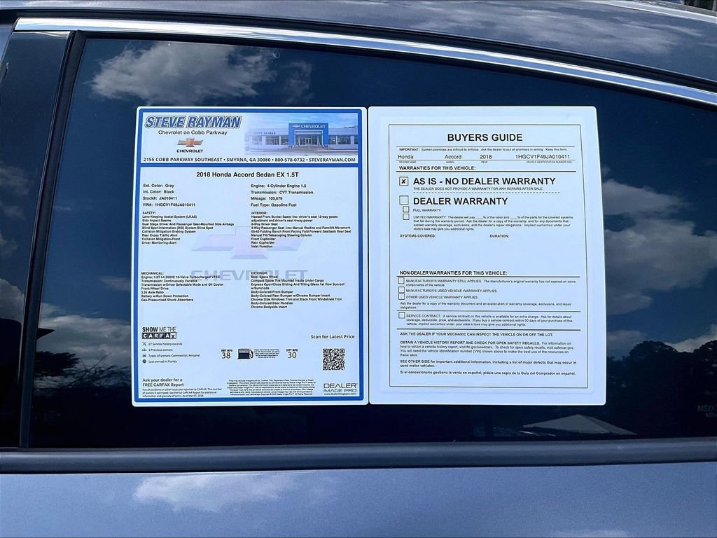 Used 2018 Honda Accord EX image 24