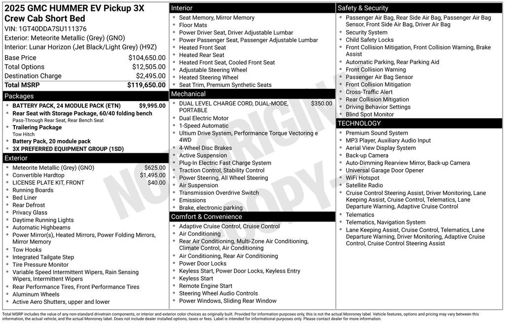 Used 2025 GMC Hummer EV 3X w/ Battery Pack, 24 Module Pack AWD/4WD image 34