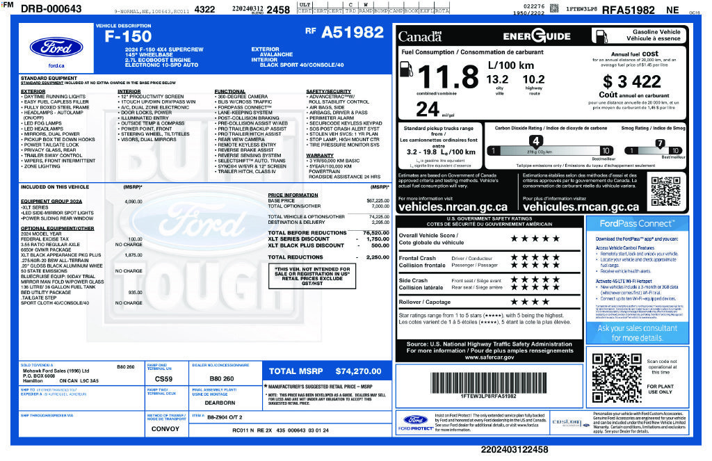 Used 2024 Ford F150 XLT w/ Equipment Group 302A MID AWD/4WD image 65