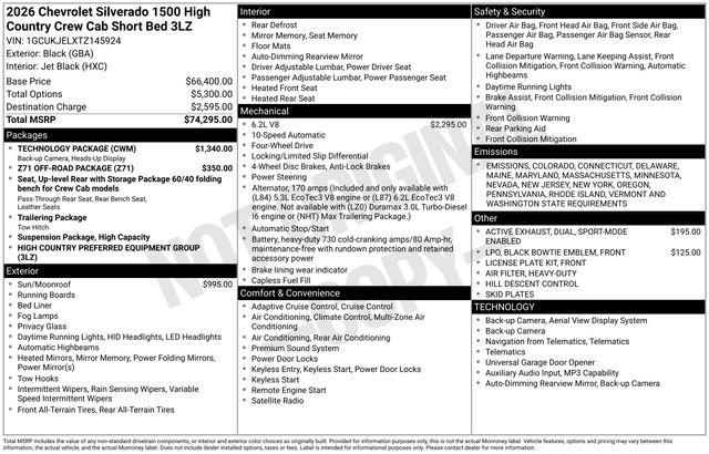 New 2026 Chevrolet Silverado 1500 High Country w/ Technology Package image 6
