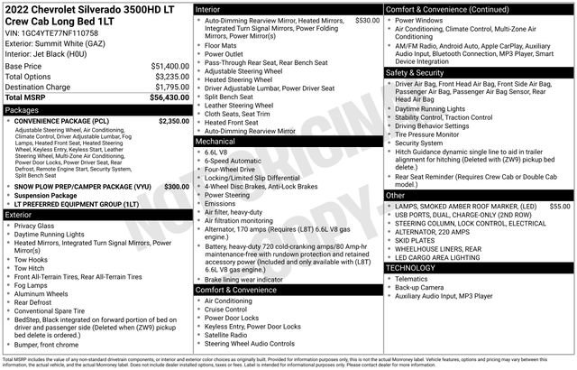 Used 2022 Chevrolet Silverado 3500 LT w/ Convenience Package image 5