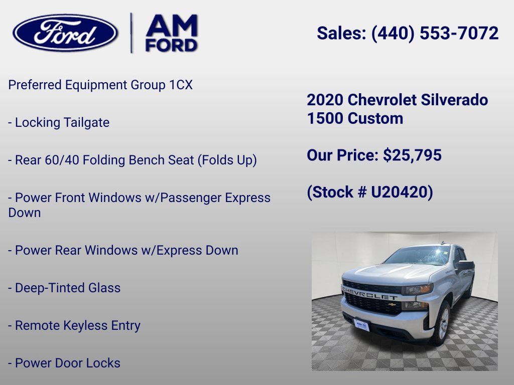 Used 2020 Chevrolet Silverado 1500 Custom w/ Custom Value Package AWD/4WD image 6