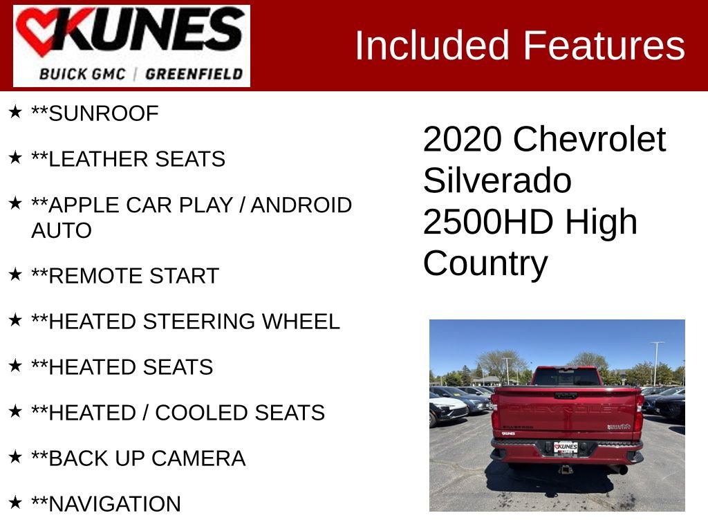 Used 2020 Chevrolet Silverado 2500 High Country w/ Technology Package AWD/4WD image 2