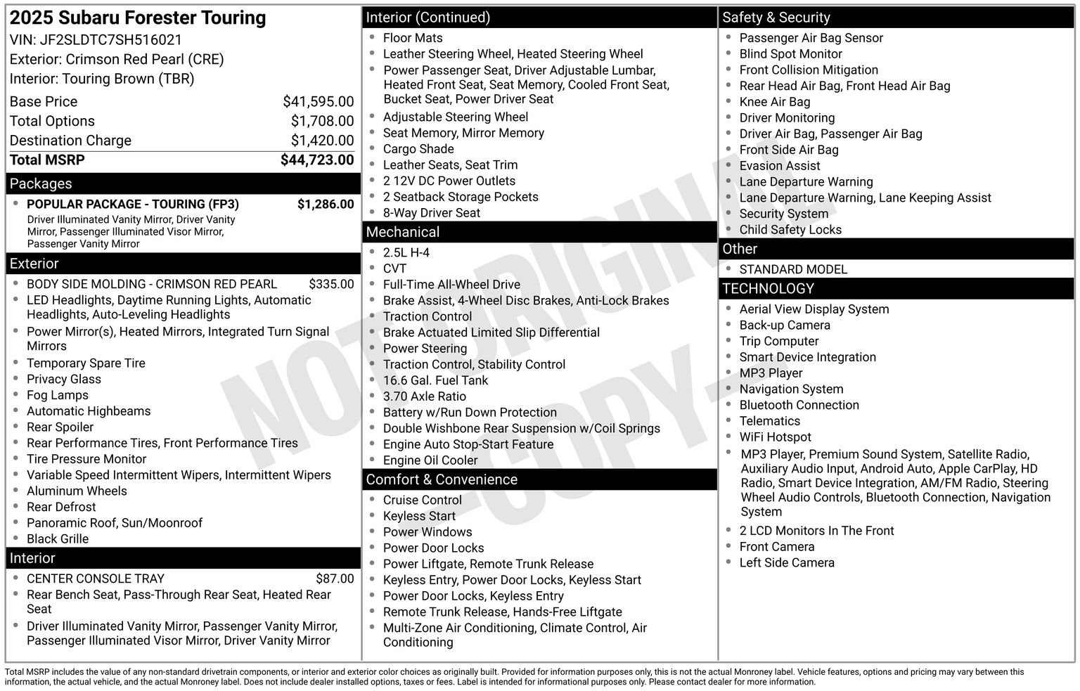 Certified 2025 Subaru Forester Touring w/ Popular Package - Touring AWD/4WD image 35
