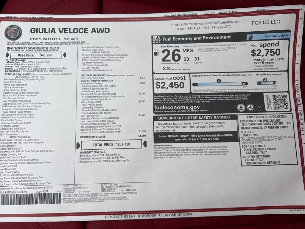 New 2025 Alfa Romeo Giulia AWD image 25