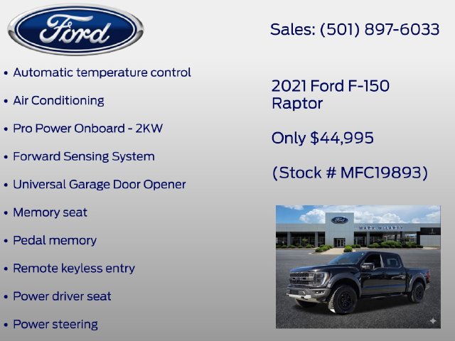 Used 2021 Ford F150 Raptor w/ Equipment Group 801A High AWD/4WD image 32