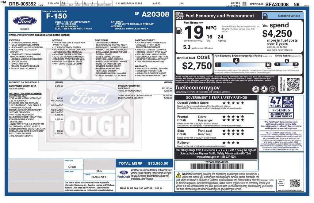Used 2025 Ford F150 Lariat w/ Equipment Group 501A Mid AWD/4WD image 45