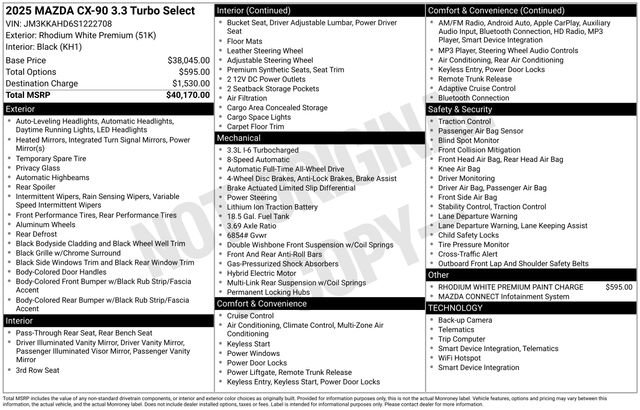 Used 2025 MAZDA CX-90 3.3 Turbo w/ Select Package image 3