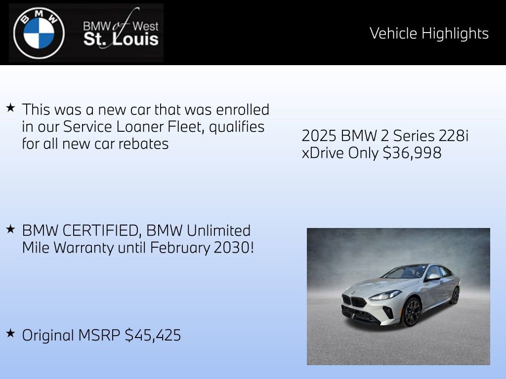 Certified 2025 BMW 228i xDrive w/ Premium Package image 8