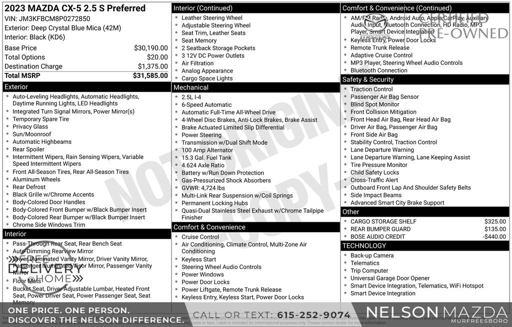 Certified 2023 MAZDA CX-5 AWD 2.5 S w/ Preferred Package image 2