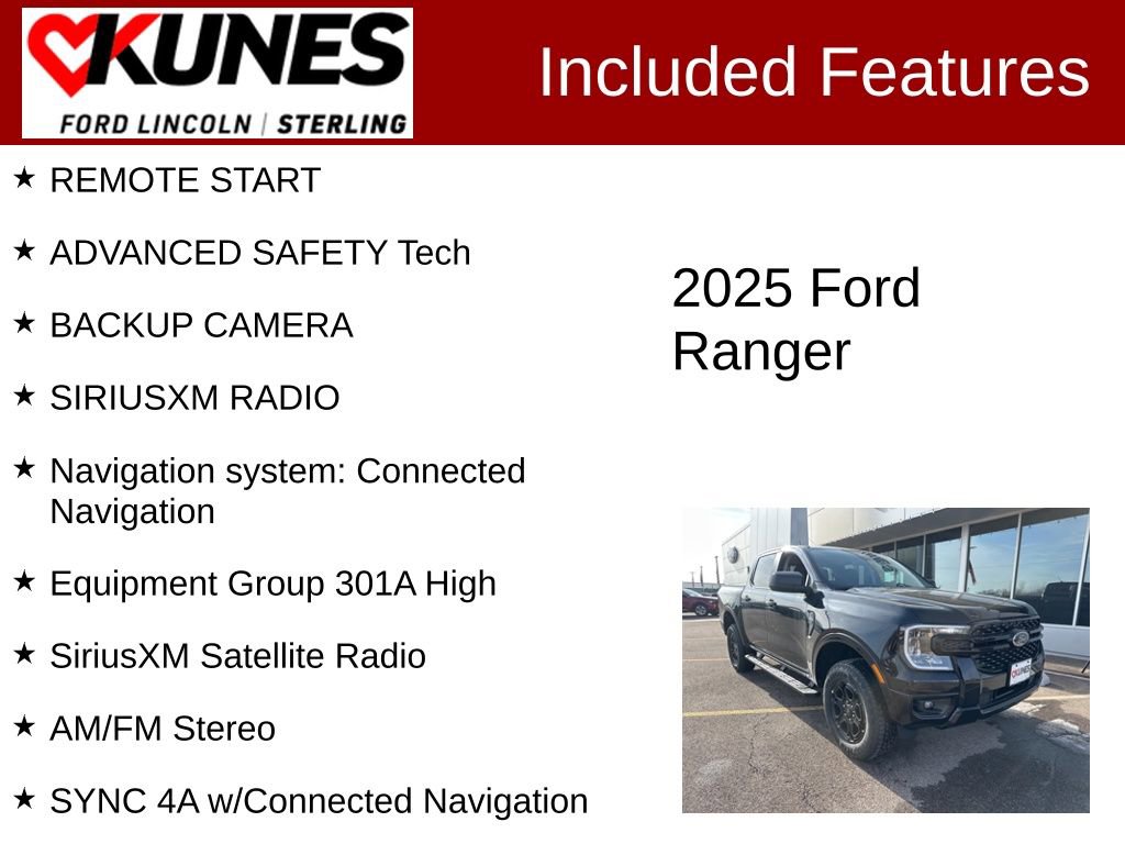 New 2025 Ford Ranger XLT w/ Equipment Group 301A High image 3