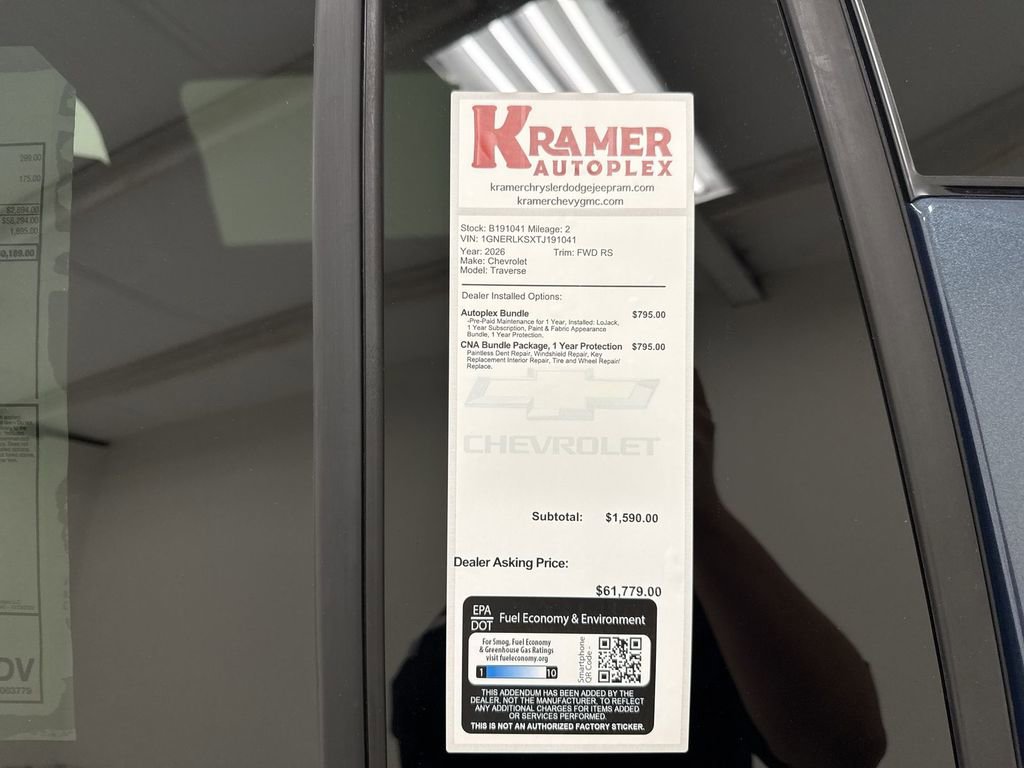 New 2026 Chevrolet Traverse RS w/ LPO, Floor Liner Package image 35