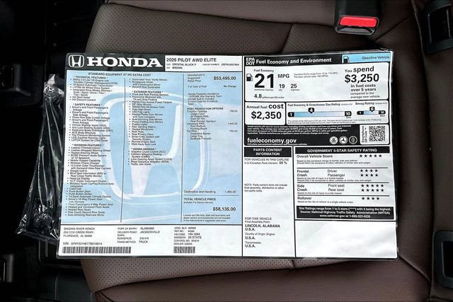 New 2026 Honda Pilot Elite image 22