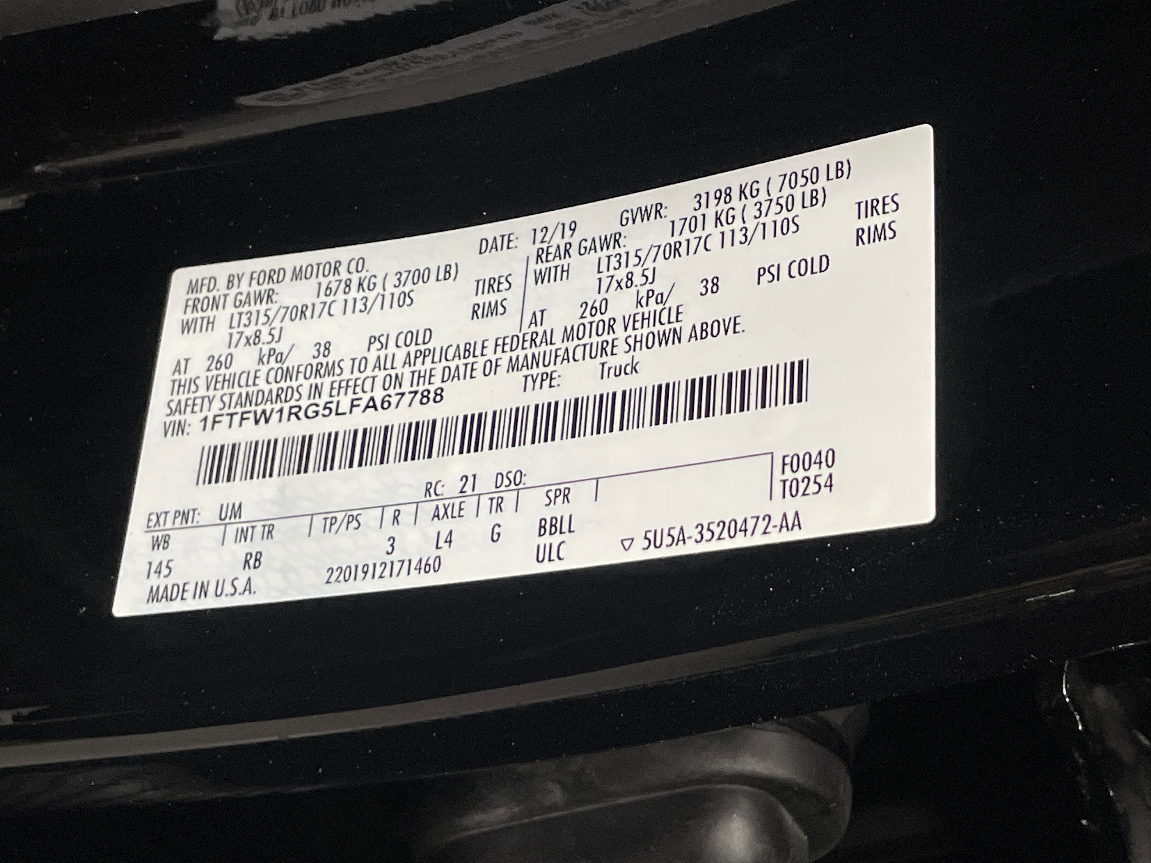 Used 2020 Ford F150 Raptor w/ Equipment Group 802A Luxury image 36