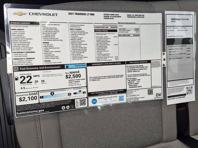 New 2027 Chevrolet Traverse LT w/ Sun and Wheel Package FWD image 18