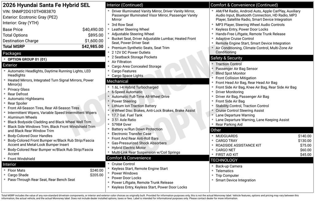 Used 2026 Hyundai Santa Fe SEL image 59