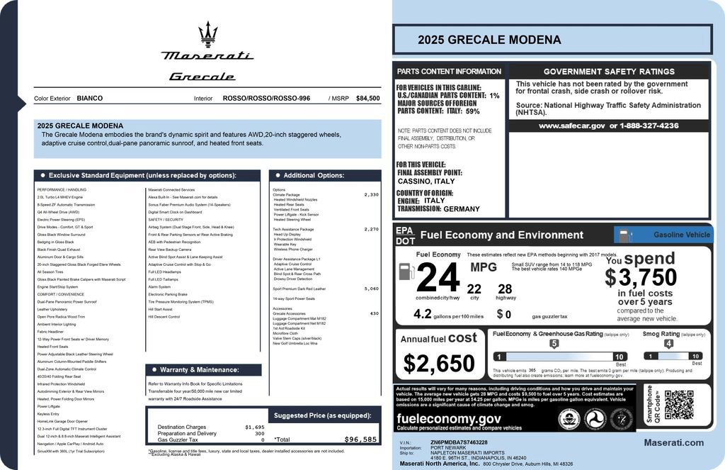 Used 2025 Maserati Grecale Modena AWD/4WD image 10