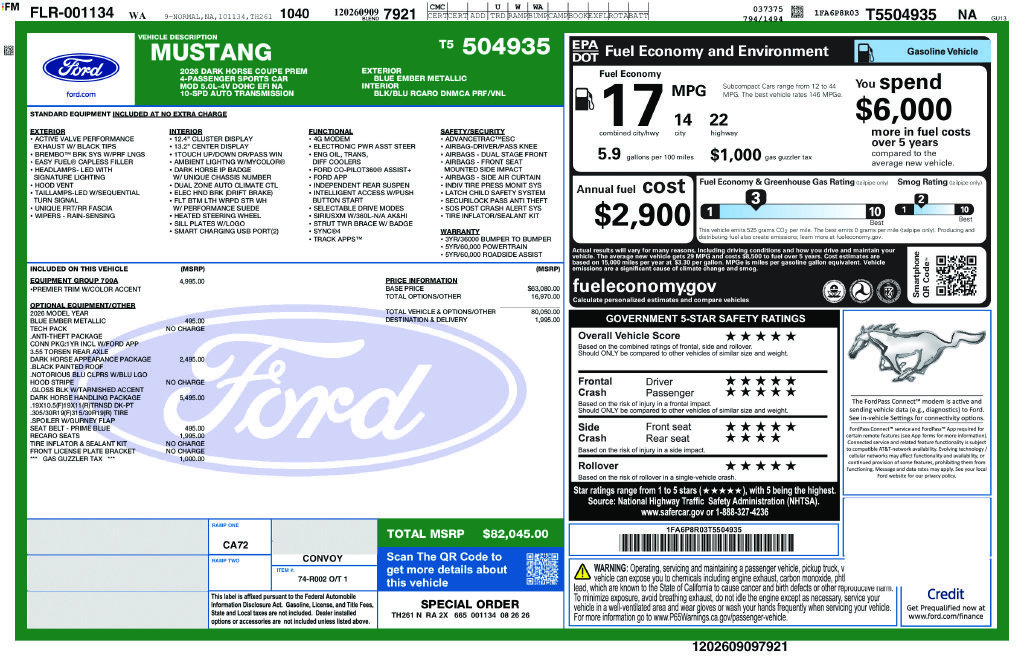 New 2026 Ford Mustang Dark Horse w/ Dark Horse Handlin Package RWD image 31