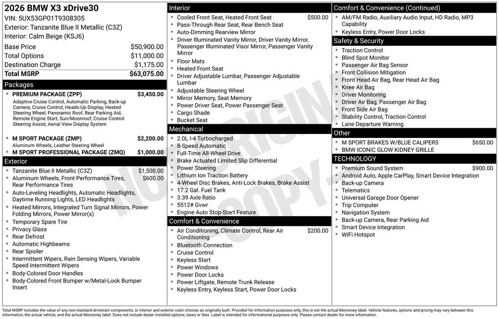 Used 2026 BMW X3 xDrive30 w/ Premium Package image 5