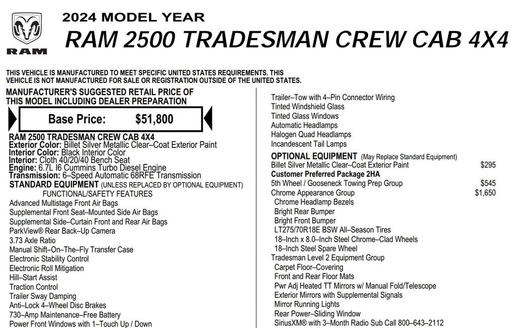 Used 2024 RAM 2500 Tradesman w/ Chrome Appearance Group image 17