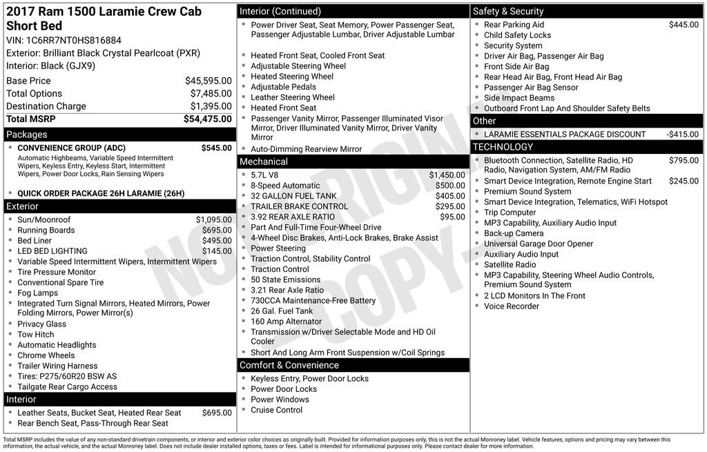 Certified 2017 RAM 1500 Laramie w/ Convenience Group AWD/4WD image 7
