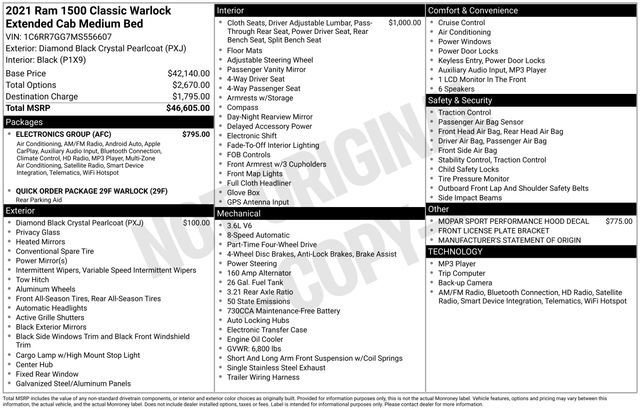 Used 2021 RAM 1500 Classic Warlock w/ Electronics Group image 14