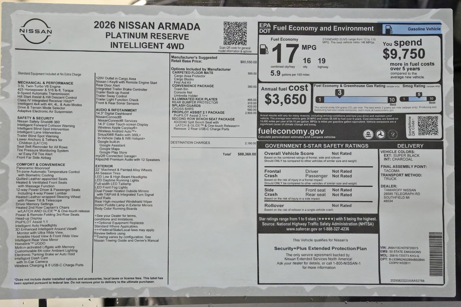 New 2026 Nissan Armada Platinum Reserve w/ Convenience Package image 21