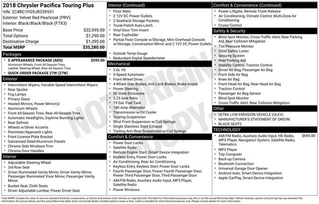 Used 2018 Chrysler Pacifica Touring Plus w/ S Appearance Package image 24