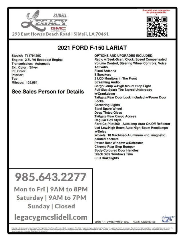 Used 2021 Ford F150 Lariat RWD image 32