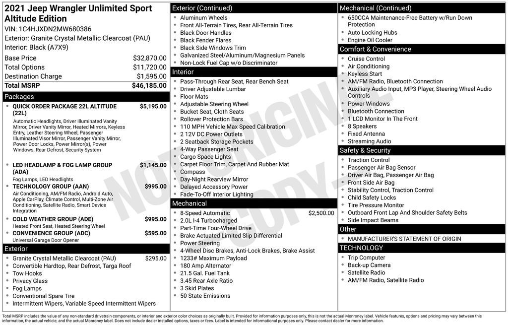 Used 2021 Jeep Wrangler Unlimited Sport image 4