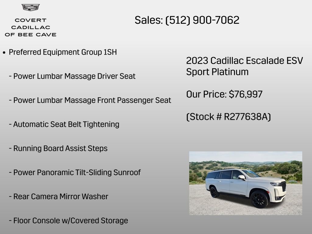 Certified 2023 Cadillac Escalade ESV Sport Platinum w/ LPO, ONYX Package AWD/4WD image 7