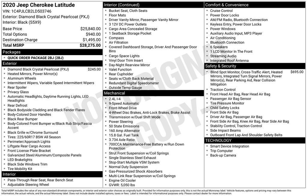 Used 2020 Jeep Cherokee Latitude image 16