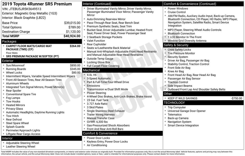 Used 2019 Toyota 4Runner SR5 Premium image 34