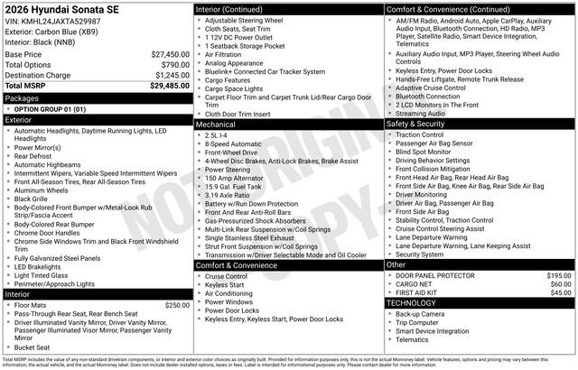 New 2026 Hyundai Sonata SE image 5