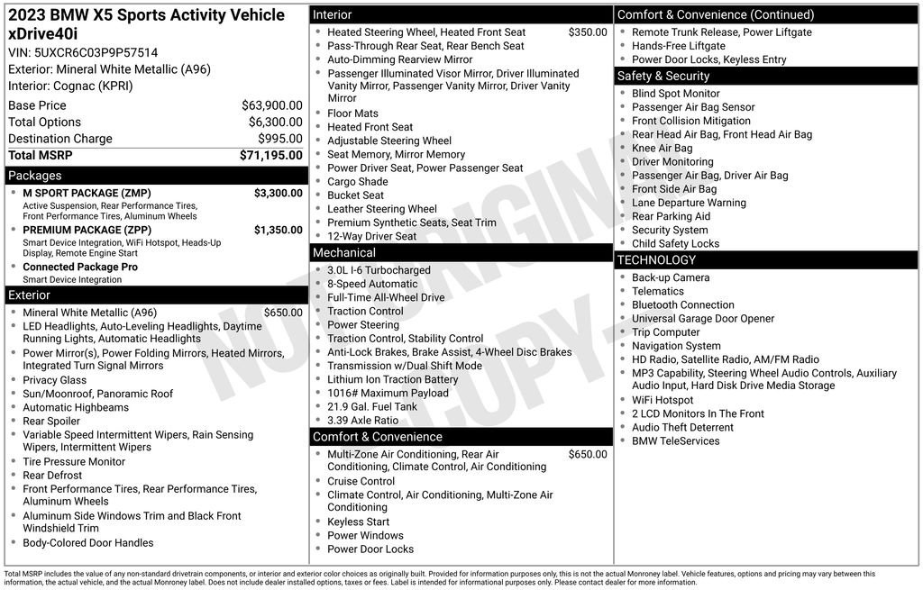 Used 2023 BMW X5 xDrive40i w/ M Sport Package AWD/4WD image 17