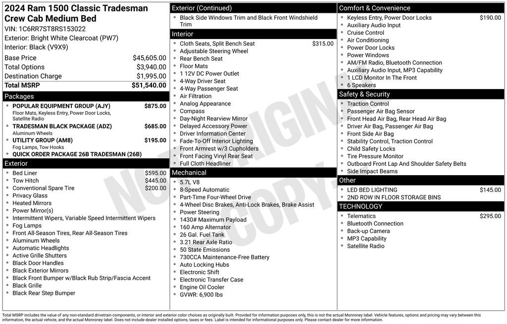 Used 2024 RAM 1500 Tradesman w/ Popular Equipment Group AWD/4WD image 56