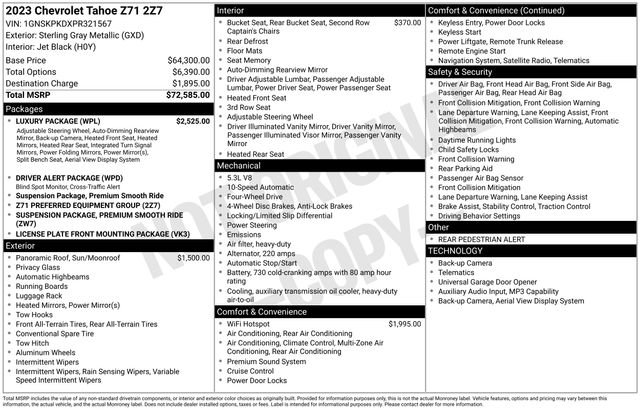 Used 2023 Chevrolet Tahoe Z71 w/ Luxury Package AWD/4WD image 10