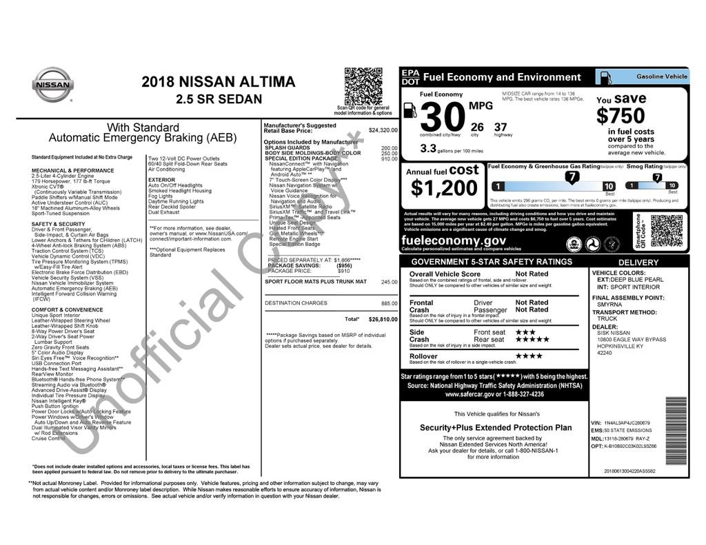 Used 2018 Nissan Altima 2.5 SR w/ SR Special Edition image 31